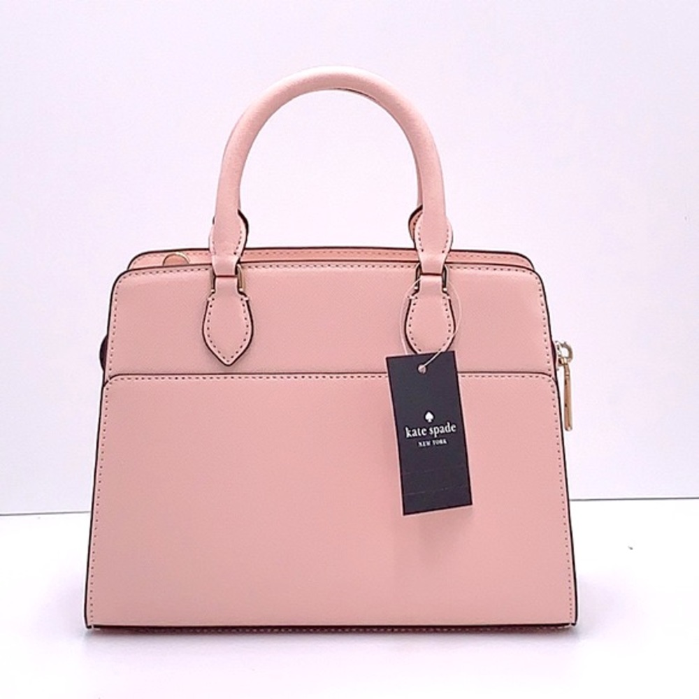 Madison Saffiano Leather Small Satchel Conch Pink COLOR - Picture 5 of 13